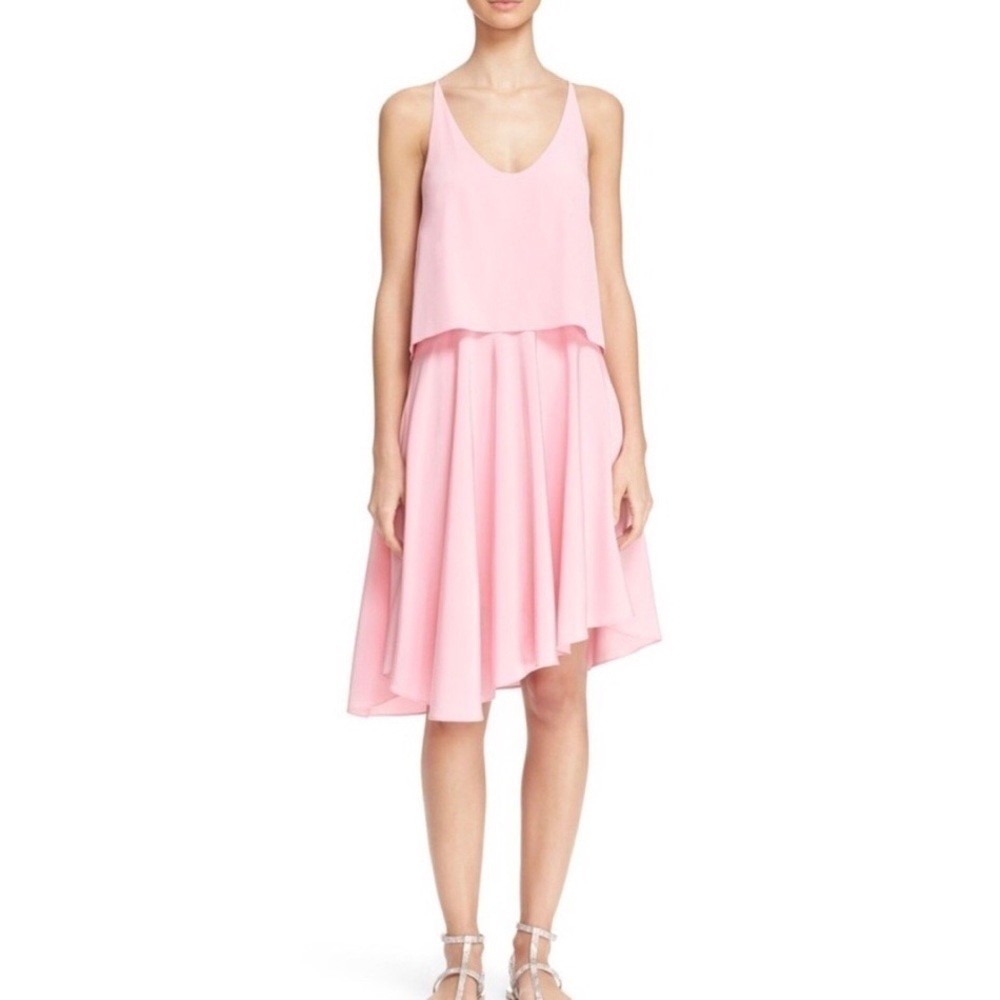 Tibi Pink Silk Double Layer Dress Size 0